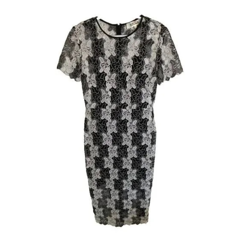 Diane Von Furstenberg Black and White Lace Dress